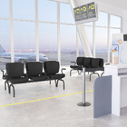 Cadeira Longarina 3 Lugares Aeroporto Recepção Preto Baixa Fl