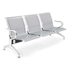 Cadeira Longarina 3 Lugares Cromada Sem Estofado