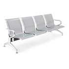 Cadeira Longarina 4 Lugares Cromada Sem Estofado