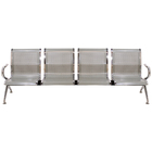 Cadeira Longarina Aeroporto 4 Lugares Prata - TCL06