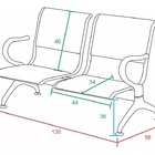 Cadeira Longarina Aeroporto Cromada 2 Lugares