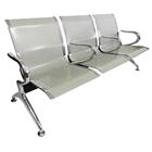 Cadeira Longarina Aeroporto Cromada 3 Lugares Com Braços