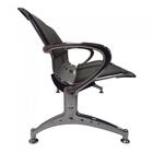 Cadeira Longarina Aeroporto Cromada Com Estofamento 2 Lugares