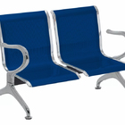 Cadeira Longarina Cromada 2 Lugares - Azul