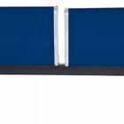 Cadeira Longarina Cromada 2 Lugares - Azul