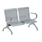 Cadeira Longarina Cromada 2 Lugares - Cinza