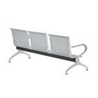 Cadeira Longarina Cromada 3 Lugares - Cinza