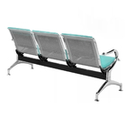 Cadeira Longarina Cromada 3 Lugares Com Estofado - Verde