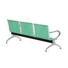 Cadeira Longarina Cromada 3 Lugares - Verde