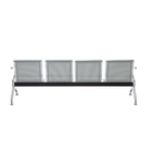 Cadeira Longarina Cromada 4 Lugares - Cinza