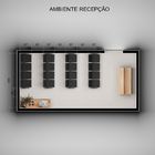 Cadeira Longarina Cromada 4 Lugares - Cinza