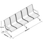 Cadeira Longarina Cromada 5 Lugares Com Estofado - Bege