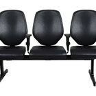 Cadeira Longarina Para Escritório 3 Lugares Amor Preto