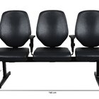 Cadeira Longarina Para Escritório 3 Lugares Amor Preto