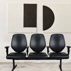 Cadeira Longarina Para Escritório 3 Lugares Amor Preto