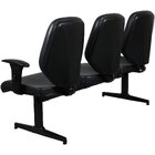 Cadeira Longarina Para Escritório 3 Lugares Amor Preto