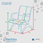 Cadeira Longarina Preta Com Estofado Preto 1 Lugar