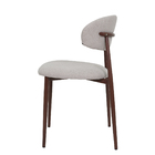 Cadeira Lucy Com Estofado Em Linho Cinza E Estrutura Metálica