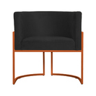 Cadeira Luna Para Clínica Estética Base De Metal Bronze Suede