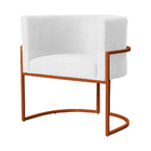 Cadeira Luna Para Clínica Estética Base De Metal Bronze Suede