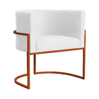 Cadeira Luna Para Clínica Estética Base De Metal Bronze Suede