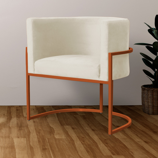 Cadeira Luna Para Clínica Estética Base De Metal Bronze Velud