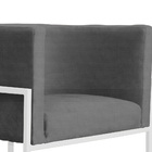 Cadeira Luna Para Consultório Base De Metal Branco Linho Esco