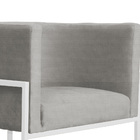 Cadeira Luna Para Consultório Base De Metal Branco Linho Esco