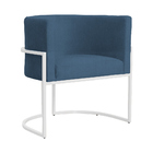 Cadeira Luna Para Consultório Base De Metal Branco Suede Esco