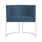 Cadeira Luna Para Consultório Base De Metal Branco Suede Esco