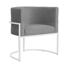 Cadeira Luna Para Consultório Base De Metal Branco Suede Esco