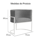 Cadeira Luna Para Consultório Base De Metal Branco Suede Esco