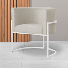 Cadeira Luna Para Consultório Base De Metal Branco Suede Esco