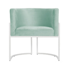 Cadeira Luna Para Consultório Base De Metal Branco Veludo Esc