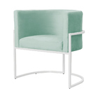 Cadeira Luna Para Consultório Base De Metal Branco Veludo Esc