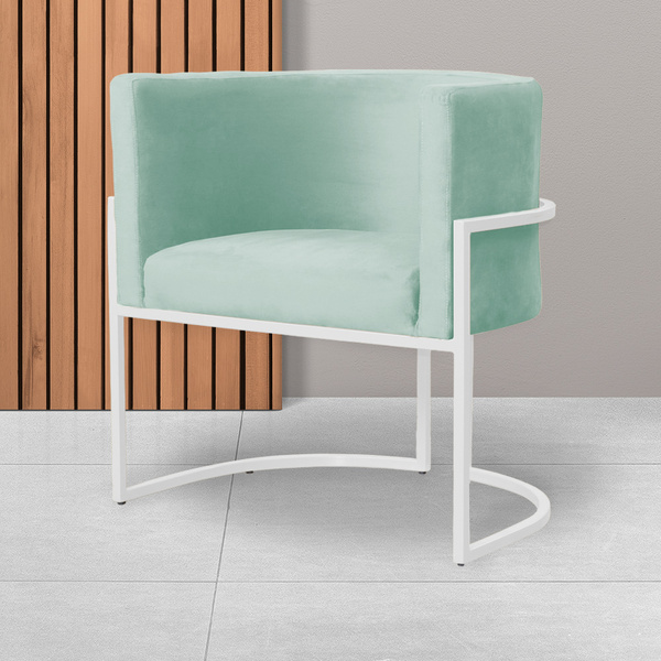 Cadeira Luna Para Consultório Base De Metal Branco Veludo Esc