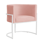 Cadeira Luna Para Consultório Base De Metal Branco Veludo Esc