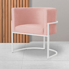 Cadeira Luna Para Consultório Base De Metal Branco Veludo Esc