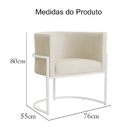 Cadeira Luna Para Consultório Base De Metal Branco Veludo Esc
