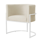 Cadeira Luna Para Consultório Base De Metal Branco Veludo Esc