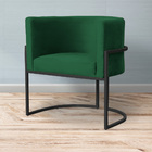 Cadeira Luna Para Escritório Base De Metal Preto Veludo Escol