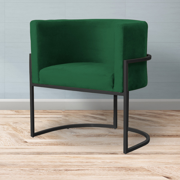 Cadeira Luna Para Escritório Base De Metal Preto Veludo Escol