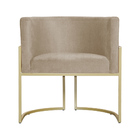 Cadeira Luna Para Penteadeira Base De Metal Dourada Suede Esc