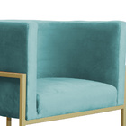 Cadeira Luna Para Penteadeira Base De Metal Dourada Veludo Es