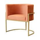 Cadeira Luna Para Penteadeira Base De Metal Dourada Veludo Es