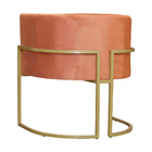 Cadeira Luna Para Penteadeira Base De Metal Dourada Veludo Es