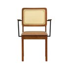 Cadeira Lyon Com Braços Madeira Maciça Encosto Telinha Assent