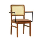 Cadeira Lyon Com Braços Madeira Maciça Encosto Telinha Assent