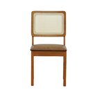 Cadeira Lyon Madeira Maciça Encosto Telinha Assento Estofado