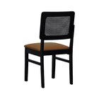 Cadeira Lyon Madeira Maciça Encosto Telinha Assento Estofado